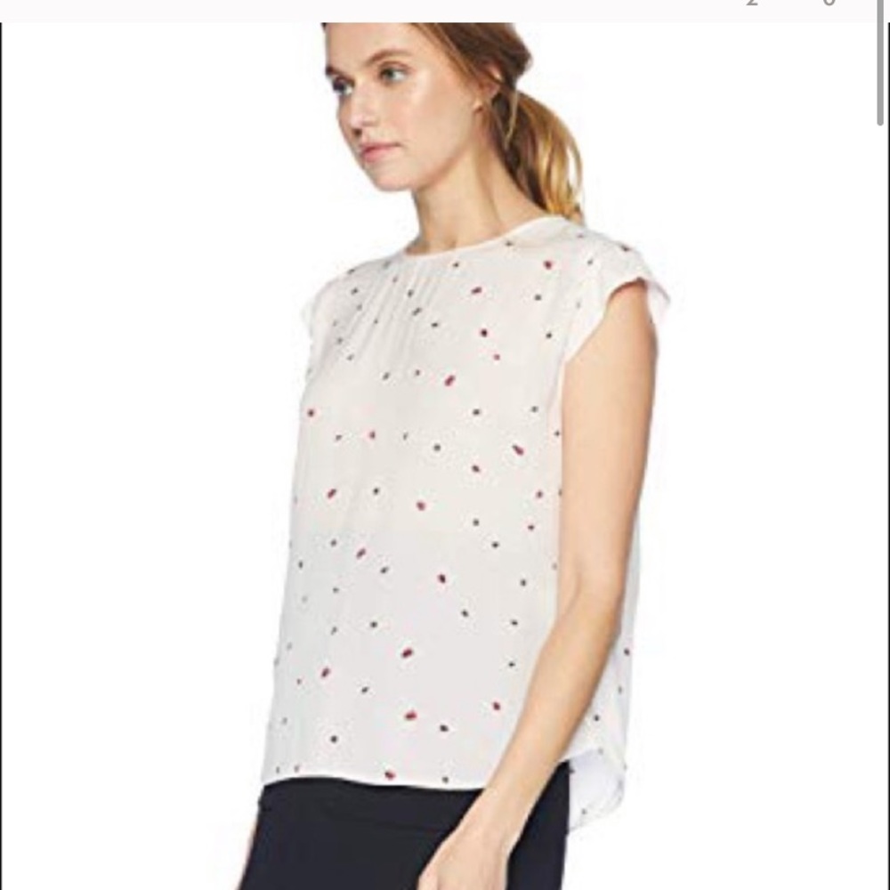 Joie cap sleeve ladybug blouse